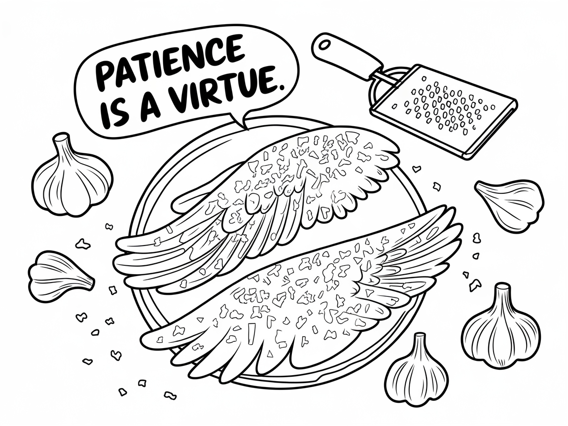 Savor the Flavor with This Garlic-Parmesan Wings Coloring Page