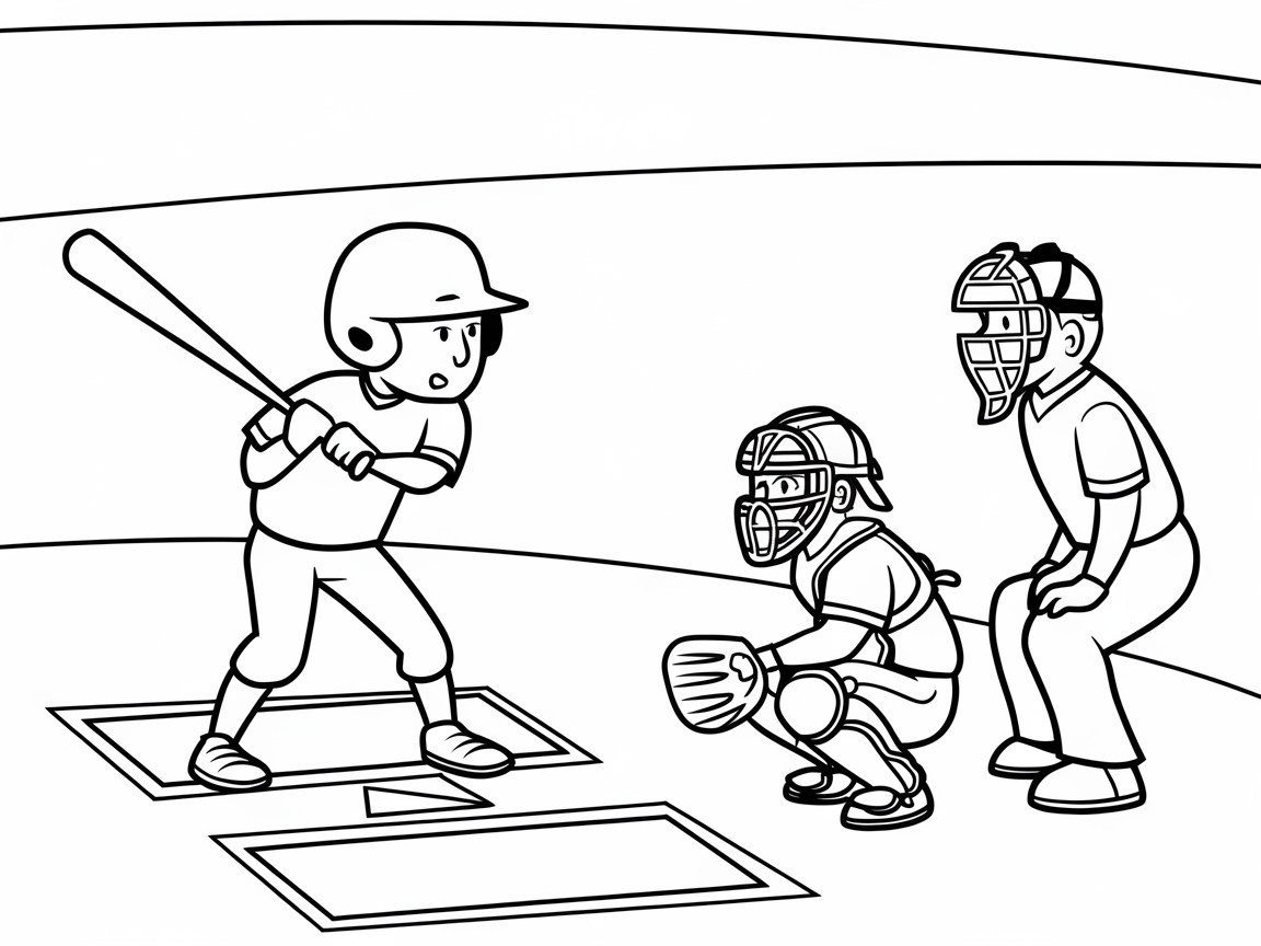Step Up to the Plate with This Baseball Coloring Page