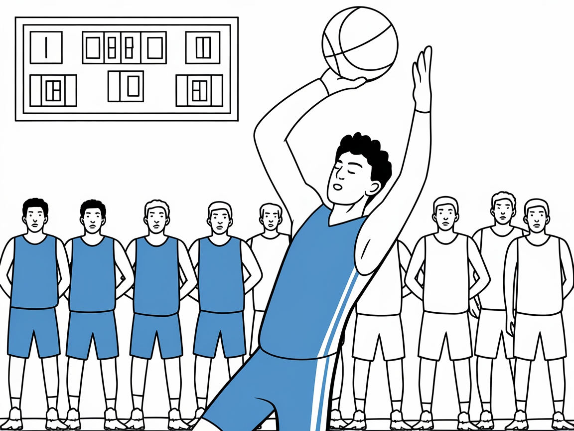 Team Spirit on Display in This Basketball Coloring Page