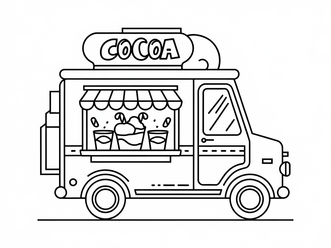 Cozy Cocoa Truck for Holiday Coloring