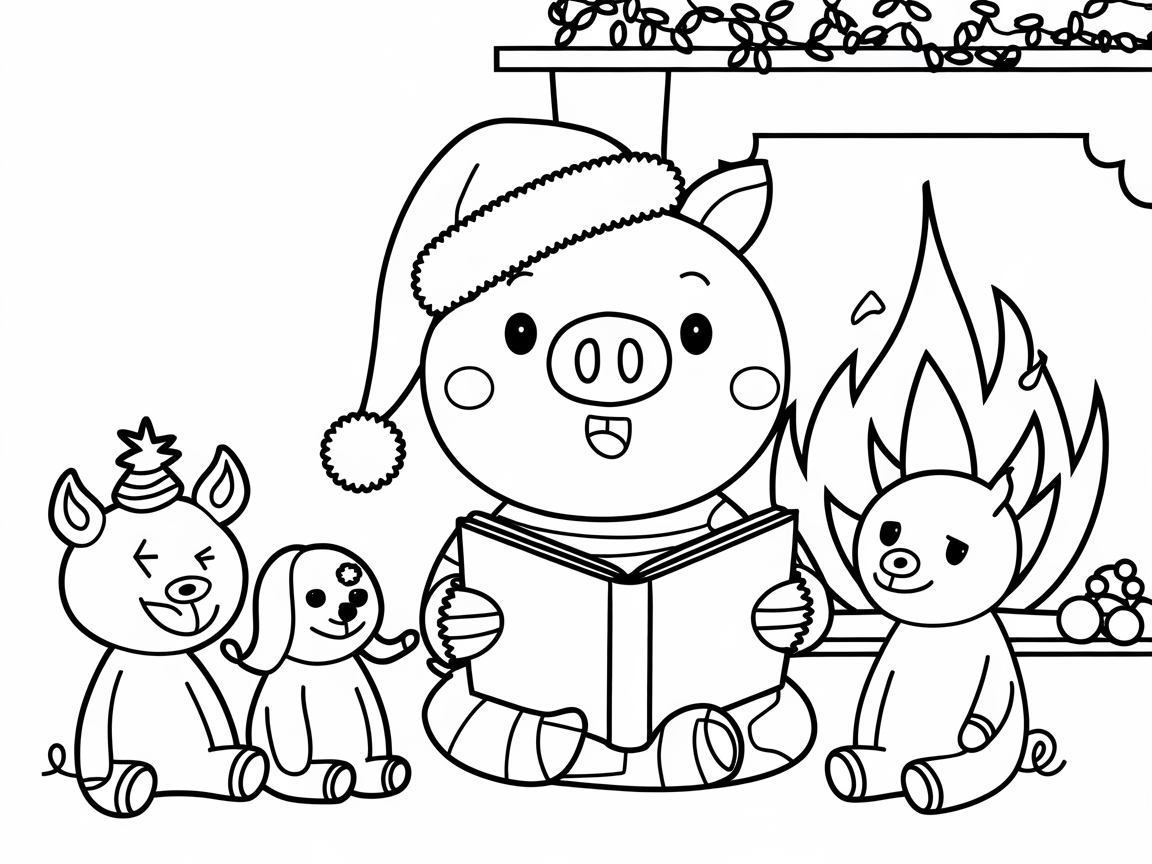 Cozy Up with a Storytime Pig by the Fireplace