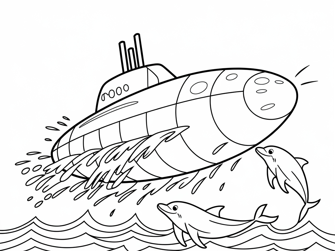 Dive Into Submarine Coloring Fun