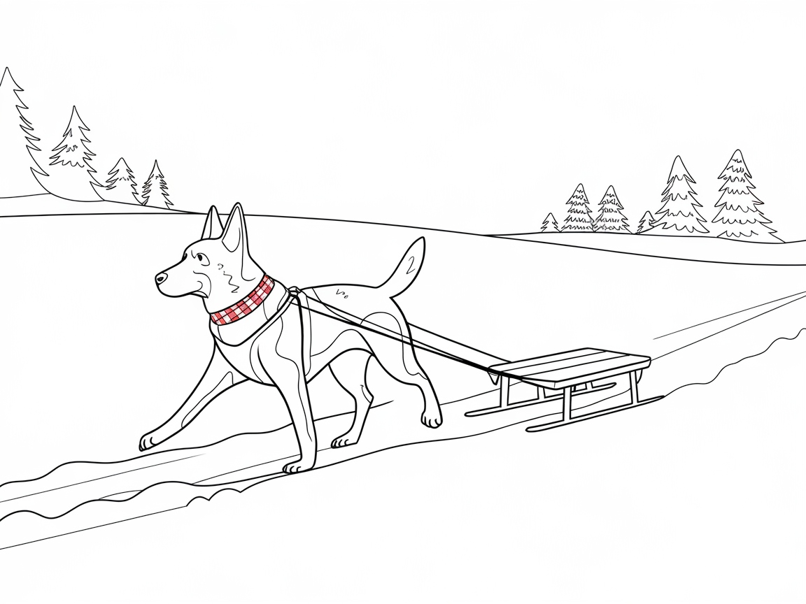 Winter Wonderland with a Sledding Belgian Malinois