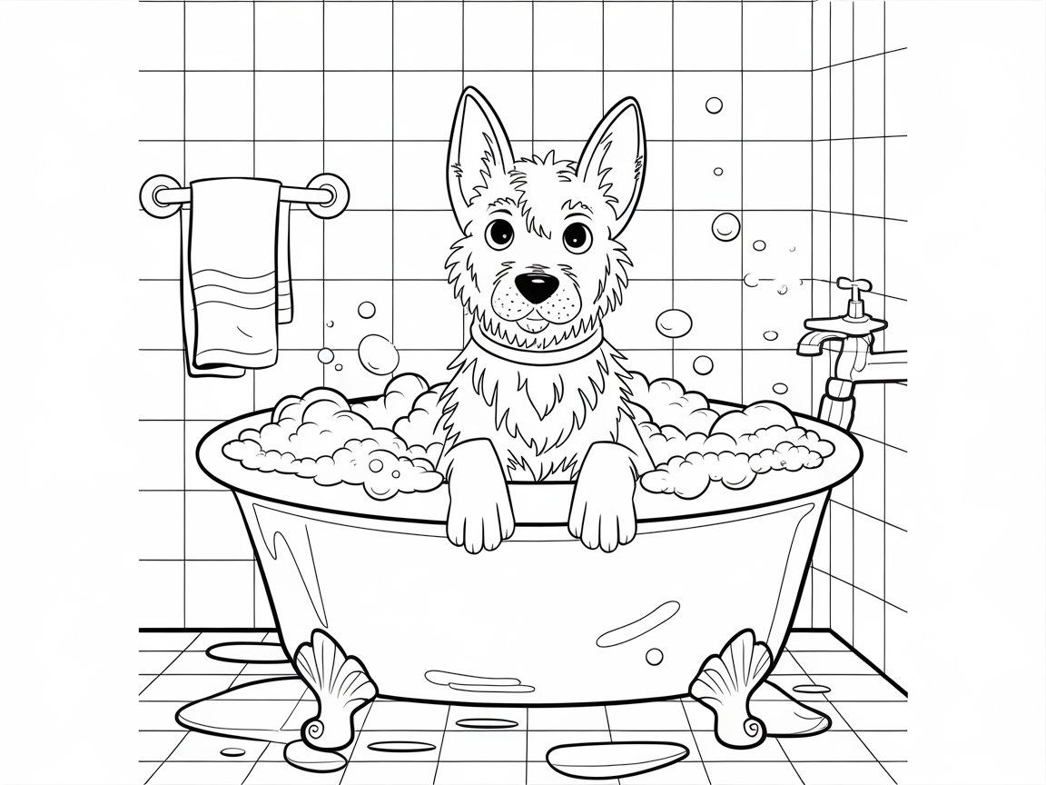 Bubbly Bath Time with a Belgian Malinois