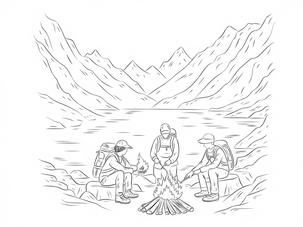 Adventure Awaits: Bonfire by the Mountain Lake