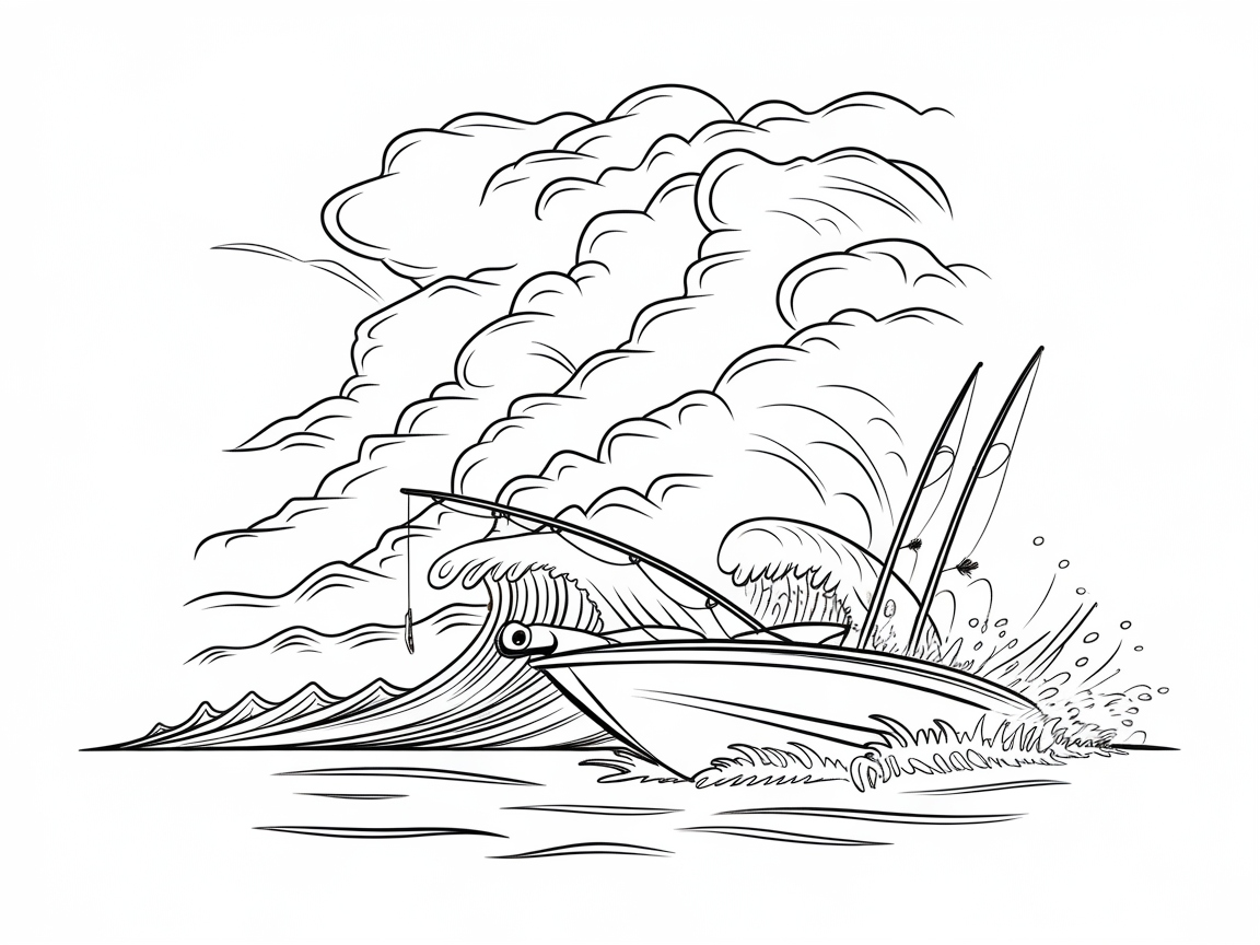 Dramatic Waves and Bass Boat Adventure