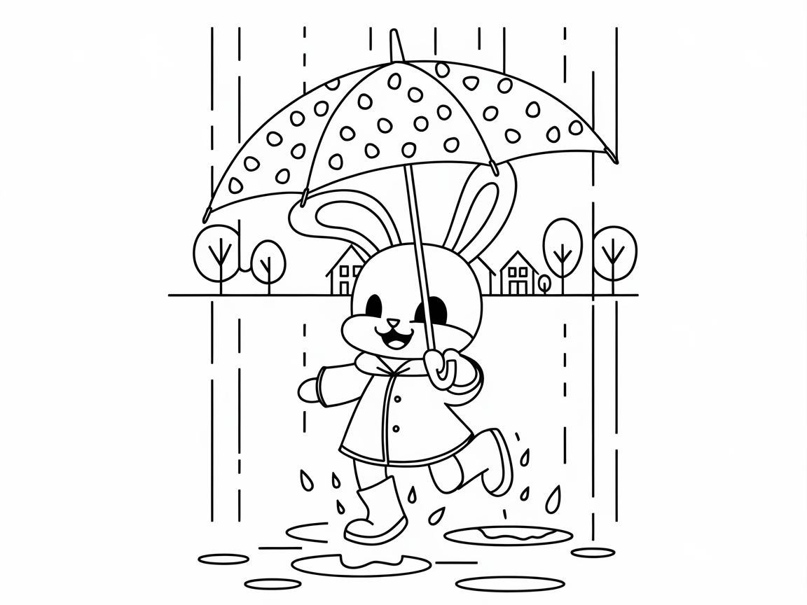 Dance in the Rain with This Playful Puddle-Jumping Bunny
