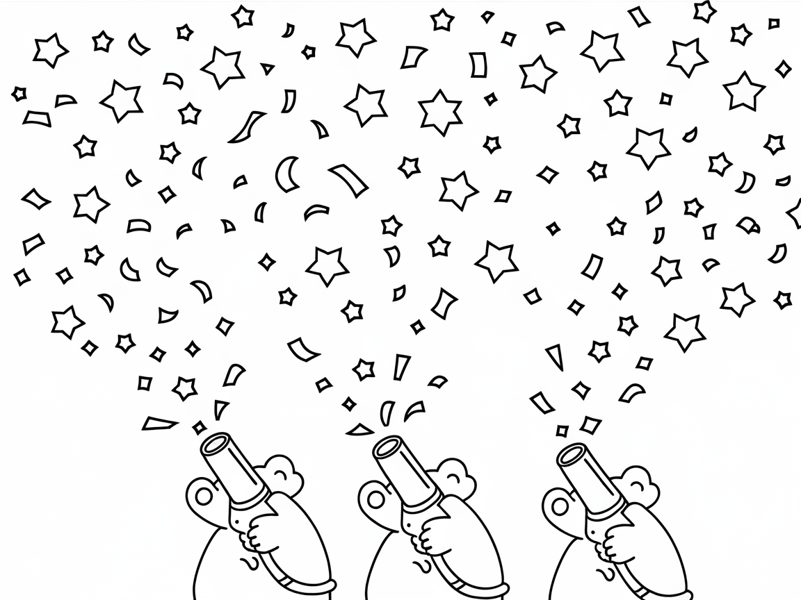 Blast Off with This Confetti Cannon Bear Coloring Page