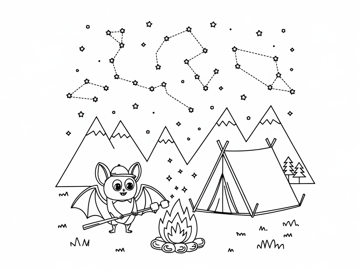 Campfire Adventure with a Stargazing Bat