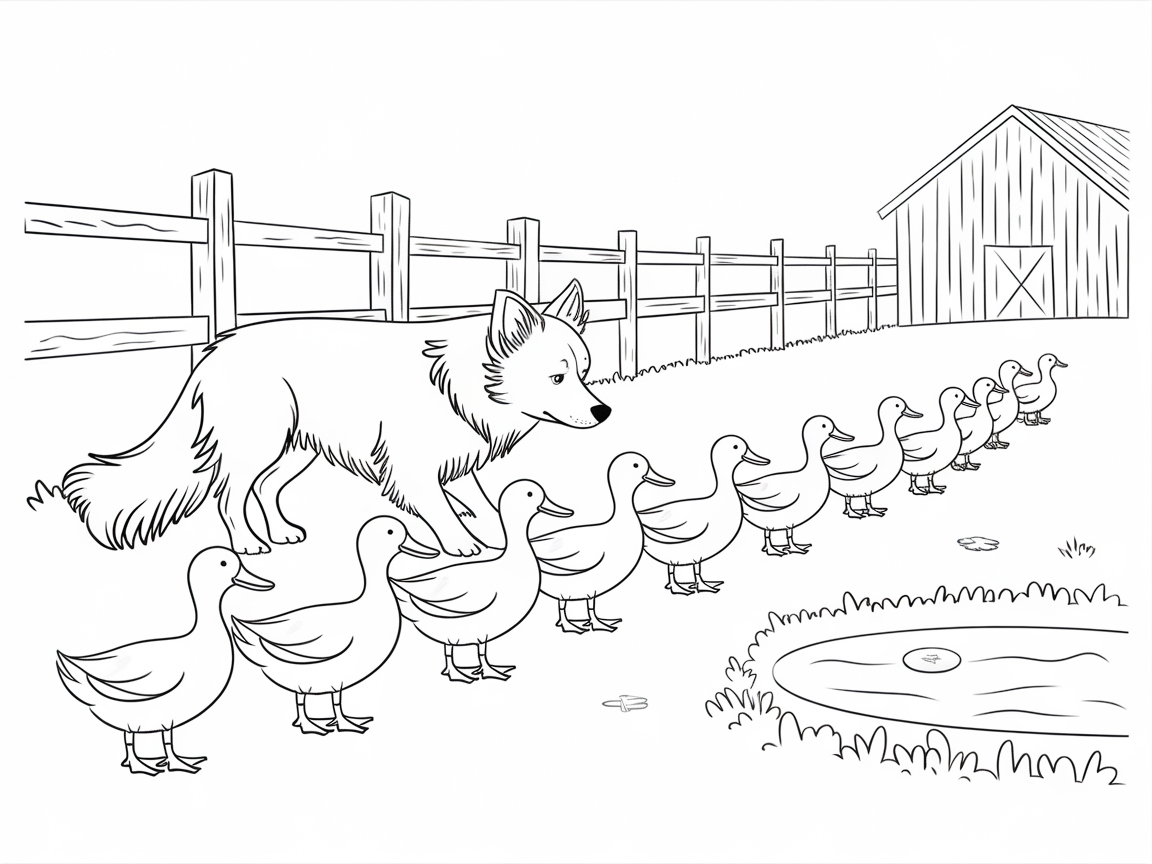 Charming Border Collie Herding Ducks