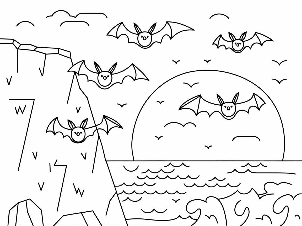 Bats Soaring Over Ocean Waves