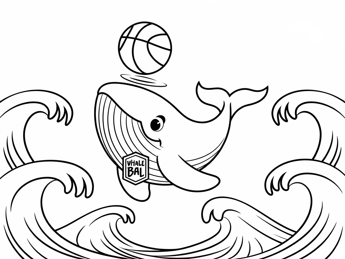 Dive into Fun with This Whale Basketball Logo