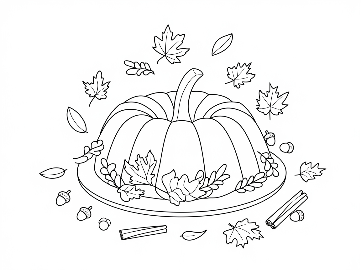 Embrace the Season with This Autumn Pumpkin Cake Coloring Page