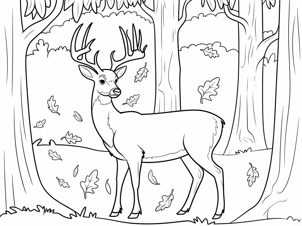 Majestic Buck in a Woodland Scene