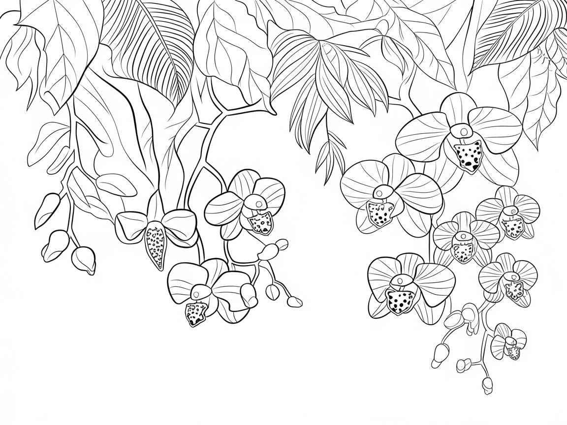 Elegant Orchids Amidst Lush Leaves