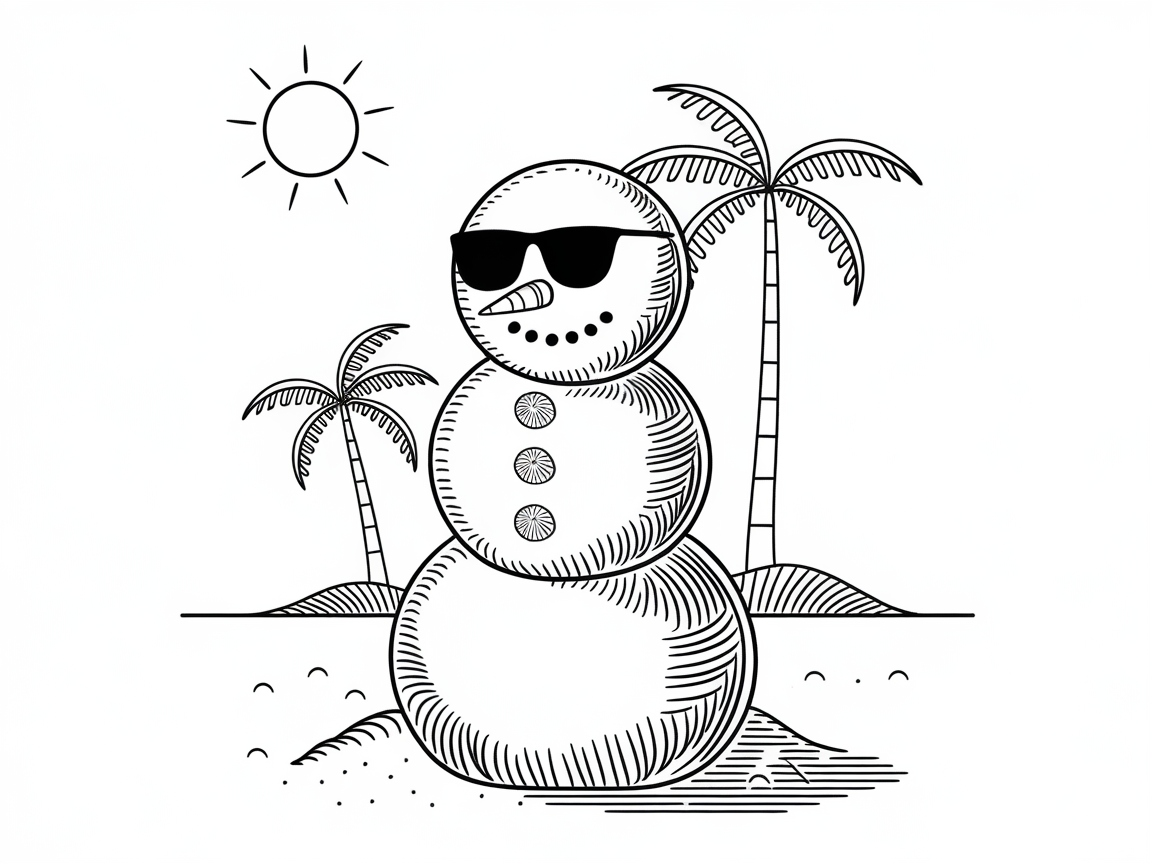 Dive Into a Beachy Snowman Scene