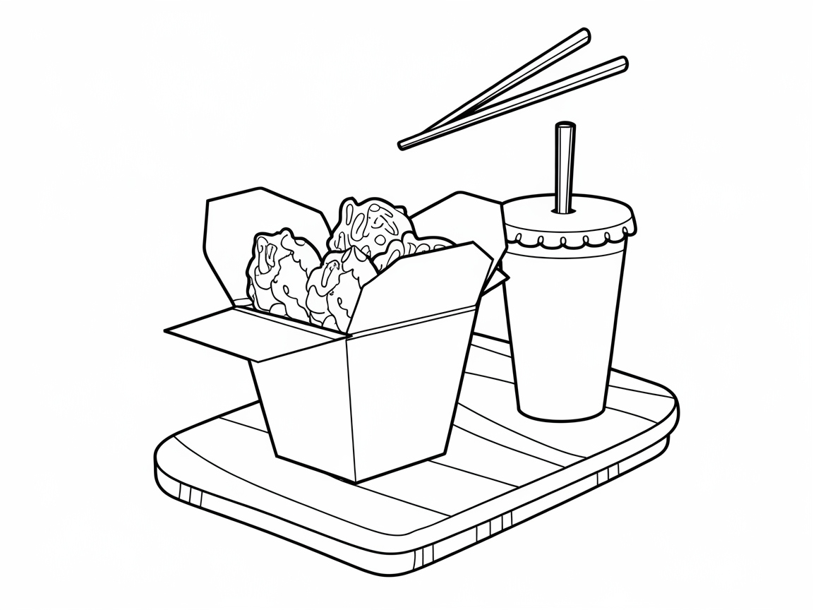 Indulge in This Takeout Treat Coloring Page
