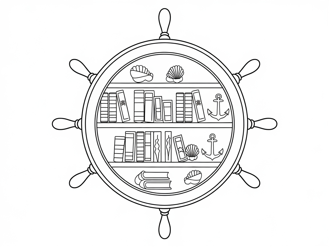 Nautical Bookshelf in a Ship