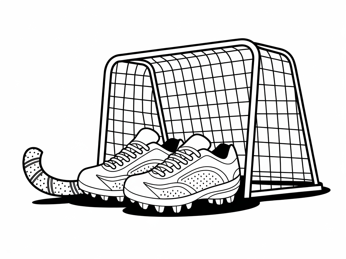 Score Big with This Hockey Gear Coloring Page