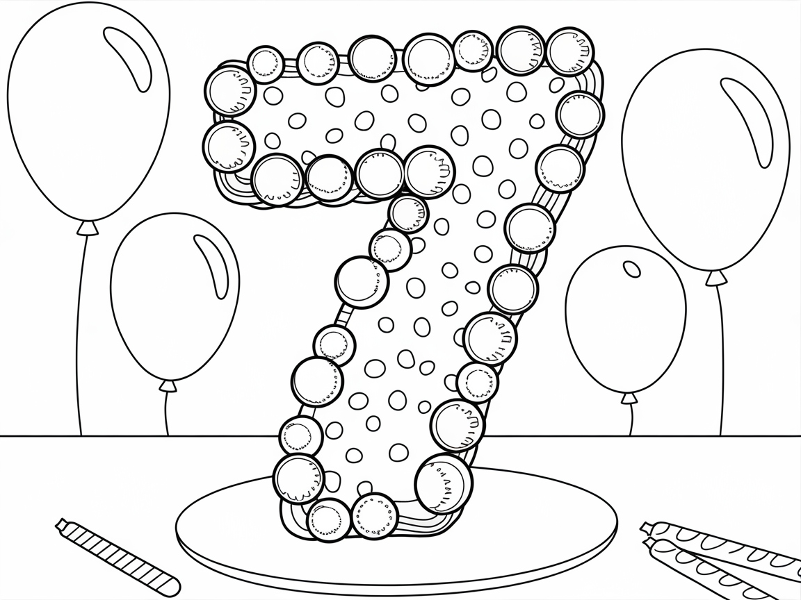 Celebrate with This Festive Number Seven Cake Design