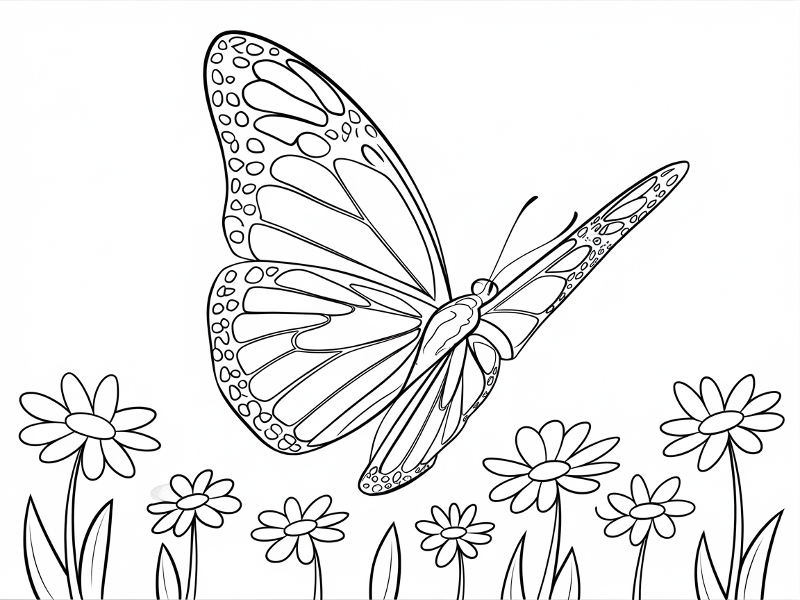 Flutter Through Flowers with This Butterfly Page