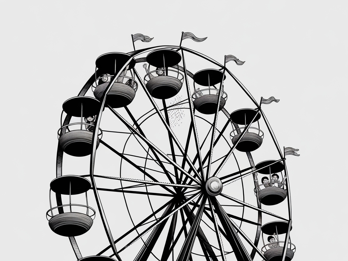 Ride High with This Ferris Wheel Fun Coloring Page