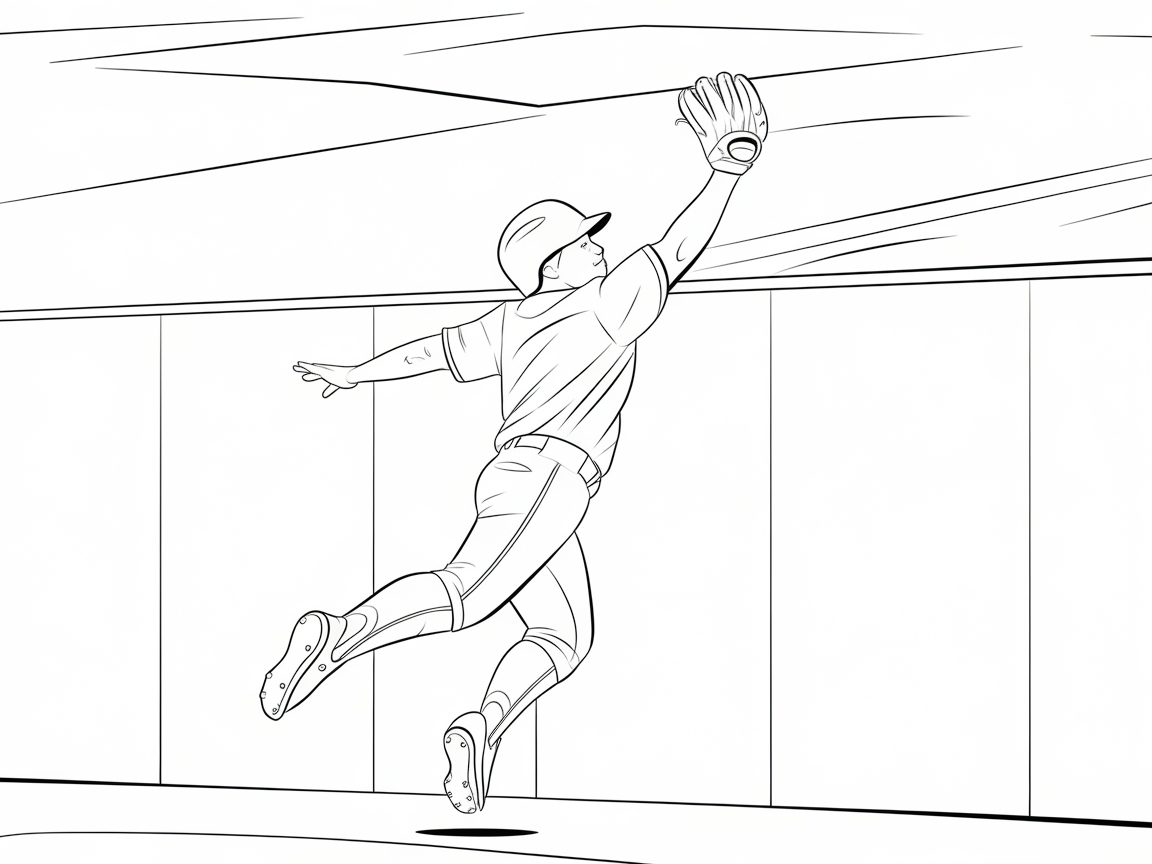 Leap for Glory with This Outfielder Action Scene