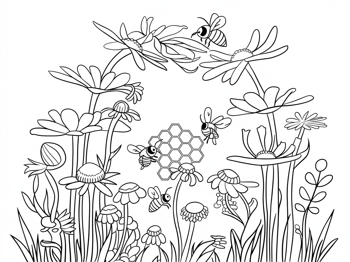 Immerse Yourself in This Busy Bee Garden Scene