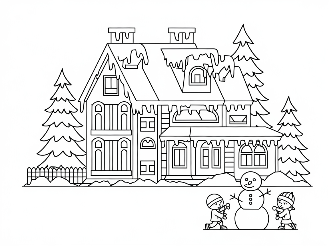 Build Fun in This Charming Winter Mansion Scene
