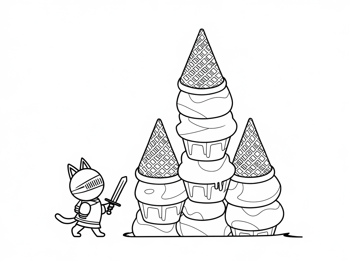 Knight Cat and the Ice Cream Fortress