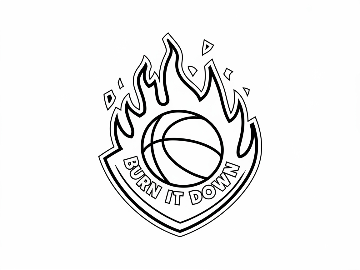 Fiery Basketball Logo Ready for Bold Colors