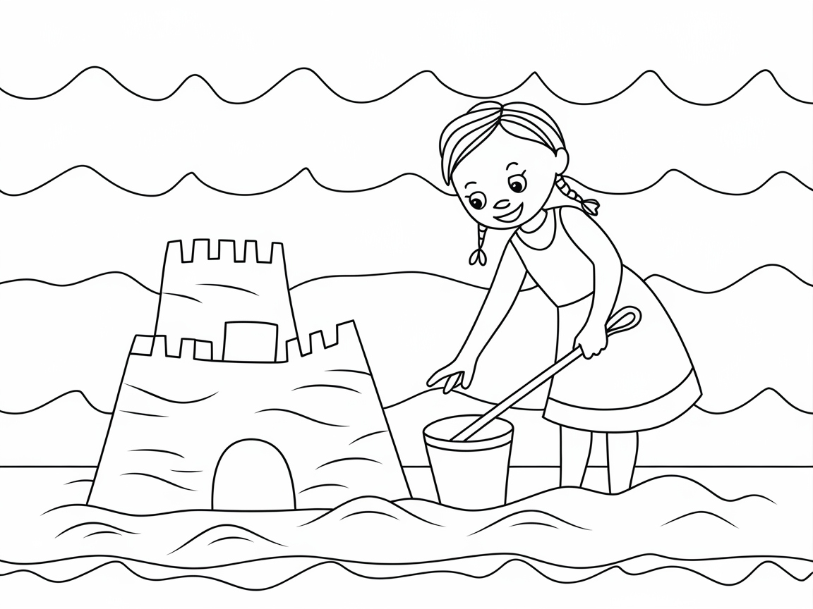 Dive into Creativity with This Sandcastle Building Page