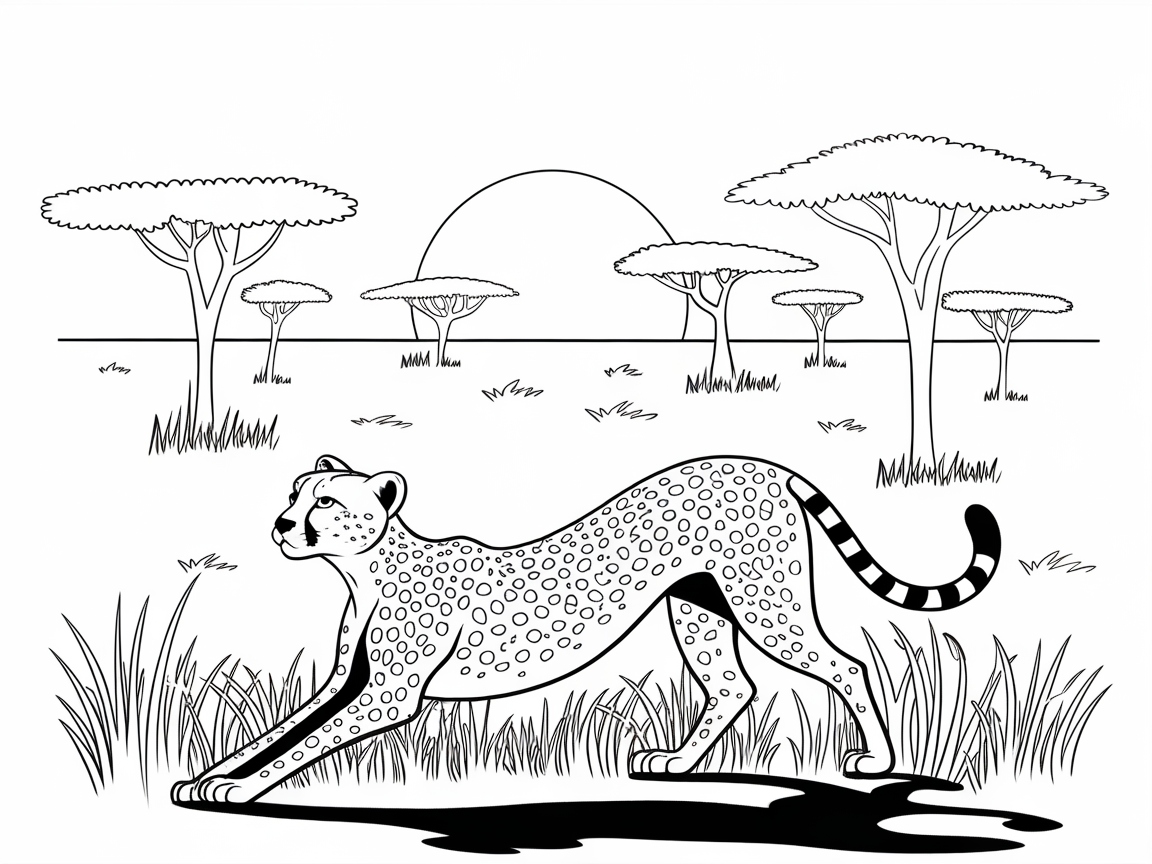 Spot the Cheetah in This Stretchy Safari Scene