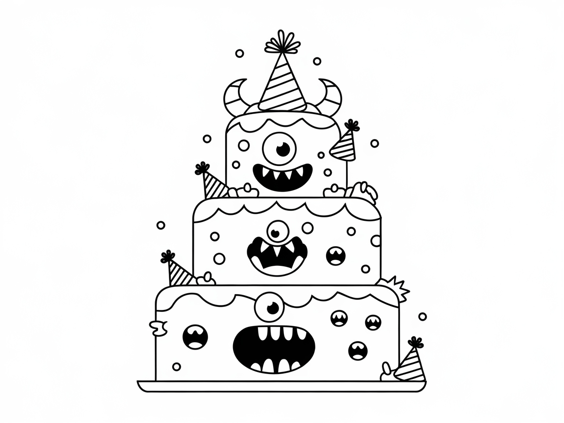 Monster Mash on a Birthday Cake