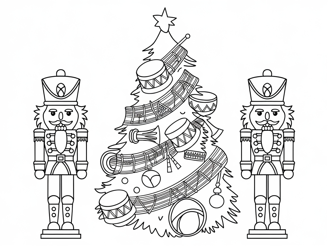 Nutcracker Delight with Musical Christmas Tree