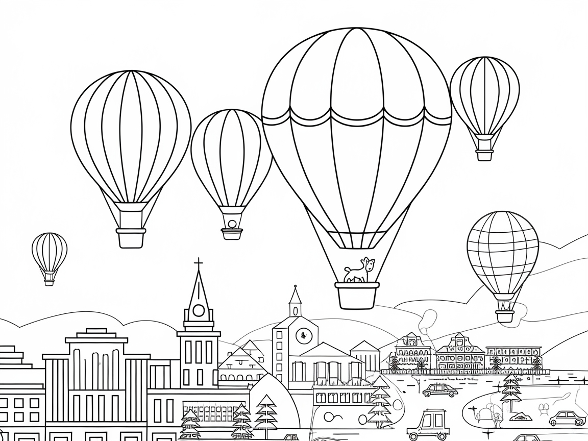 Up, Up, and Away: Hot Air Balloons Over the City