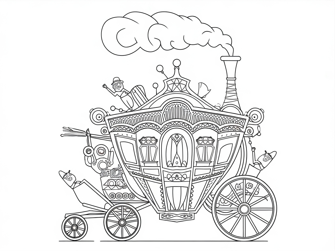 Whimsical Steam-Powered Carriage Adventure