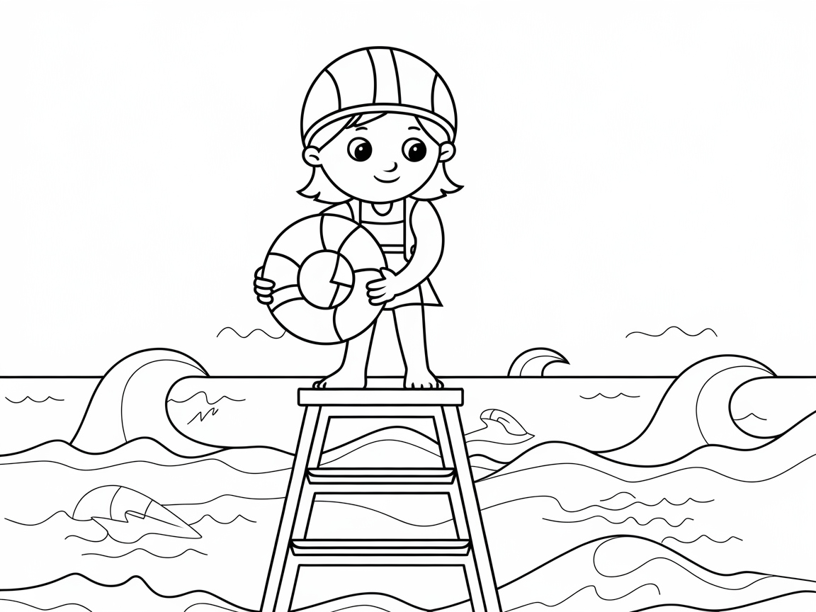 Dive Into Adventure With This Lifeguard Coloring Page