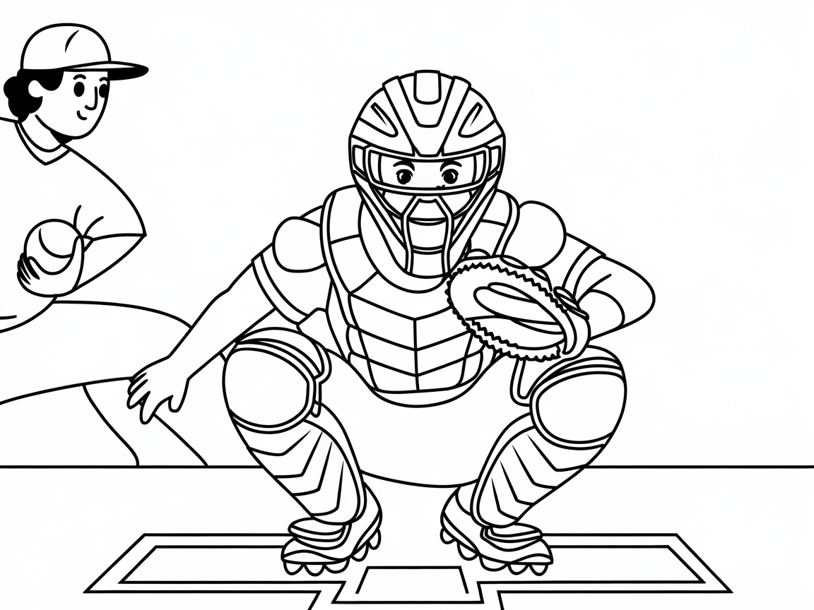 Get Ready for Action with This Baseball Catcher Scene