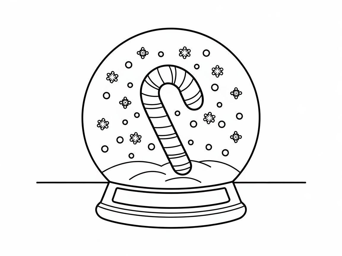 Enchanting Snow Globe with a Candy Cane Surprise