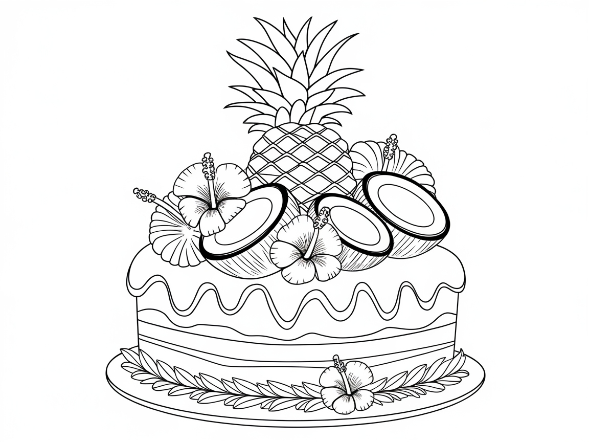 Tropical Delight: Pineapple and Coconut Cake Creation