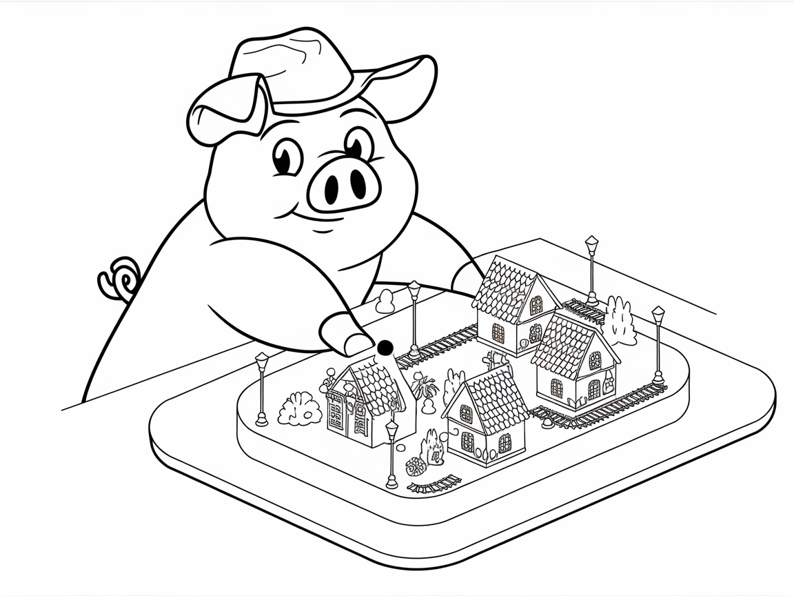 Design a Miniature Holiday Village with This Playful Pig