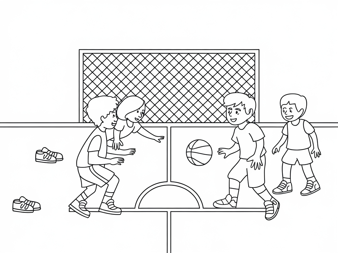 Fun Game on the Playground Coloring Page