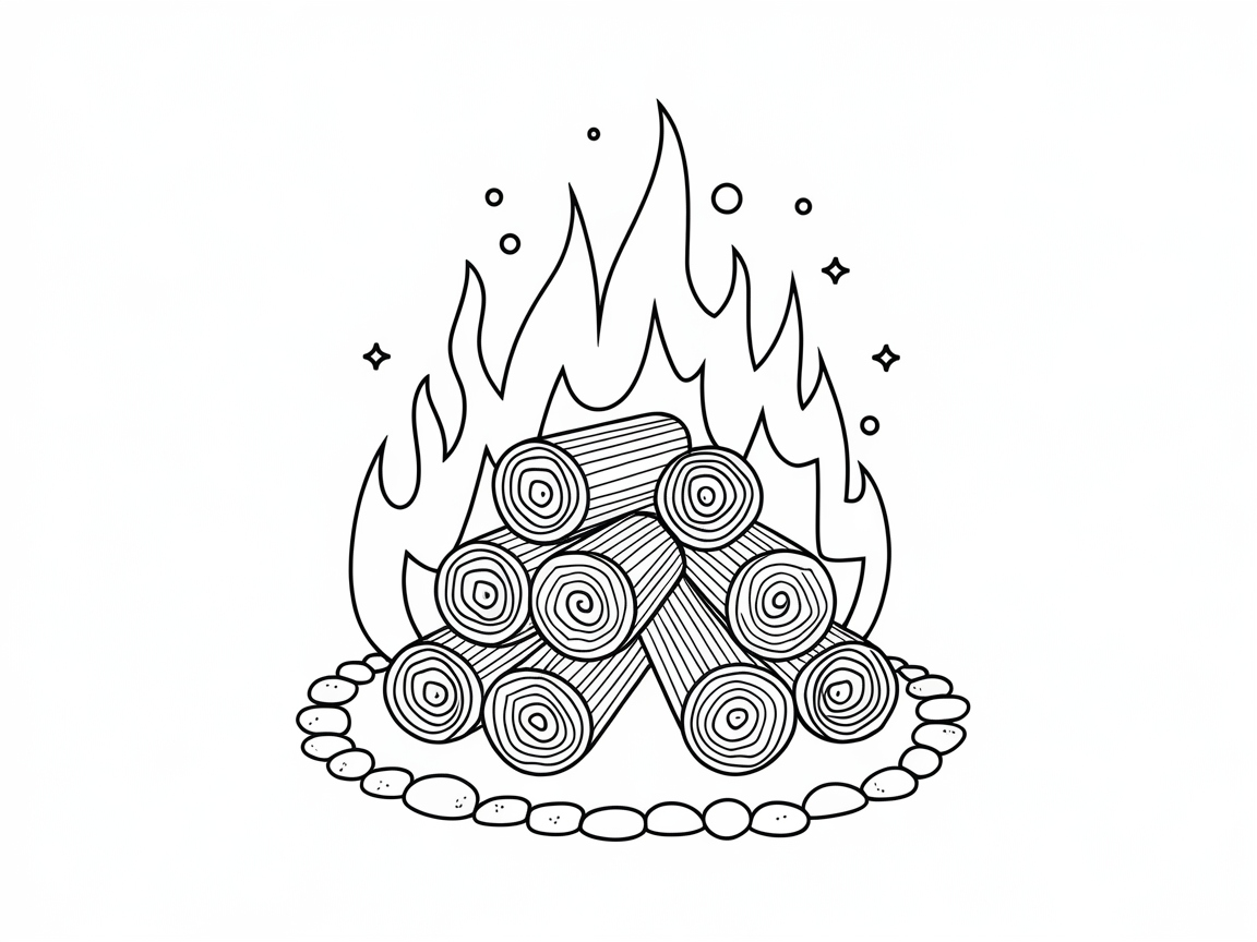 Cozy Campfire Logs Scene