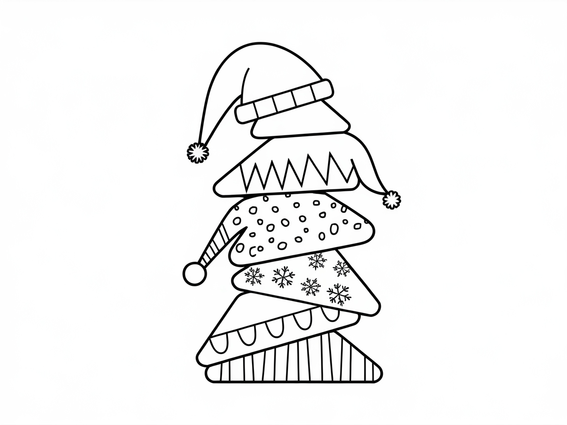 Whimsical Santa Hat Stack