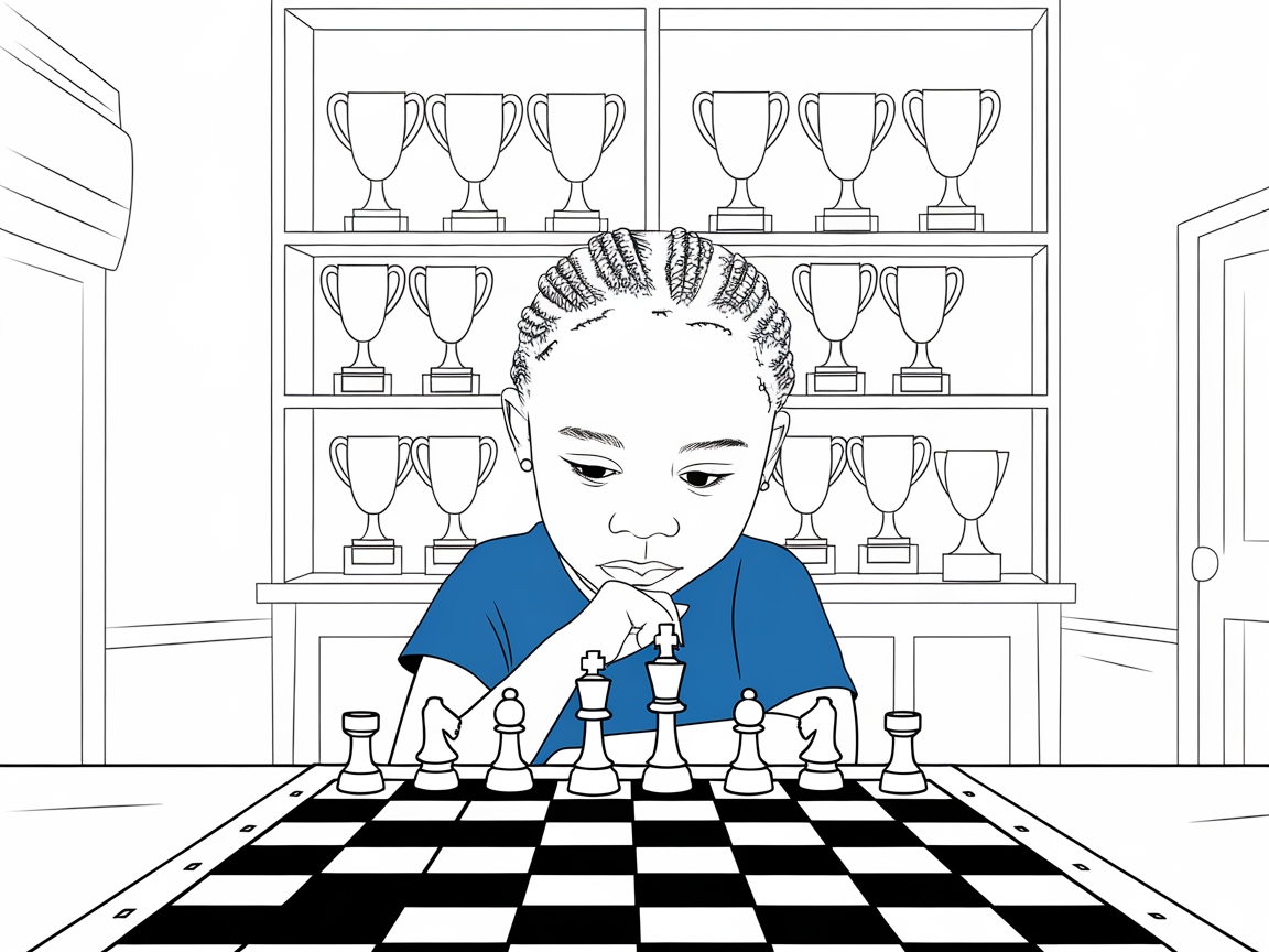 Make Your Move with This Chess Champion Coloring Page