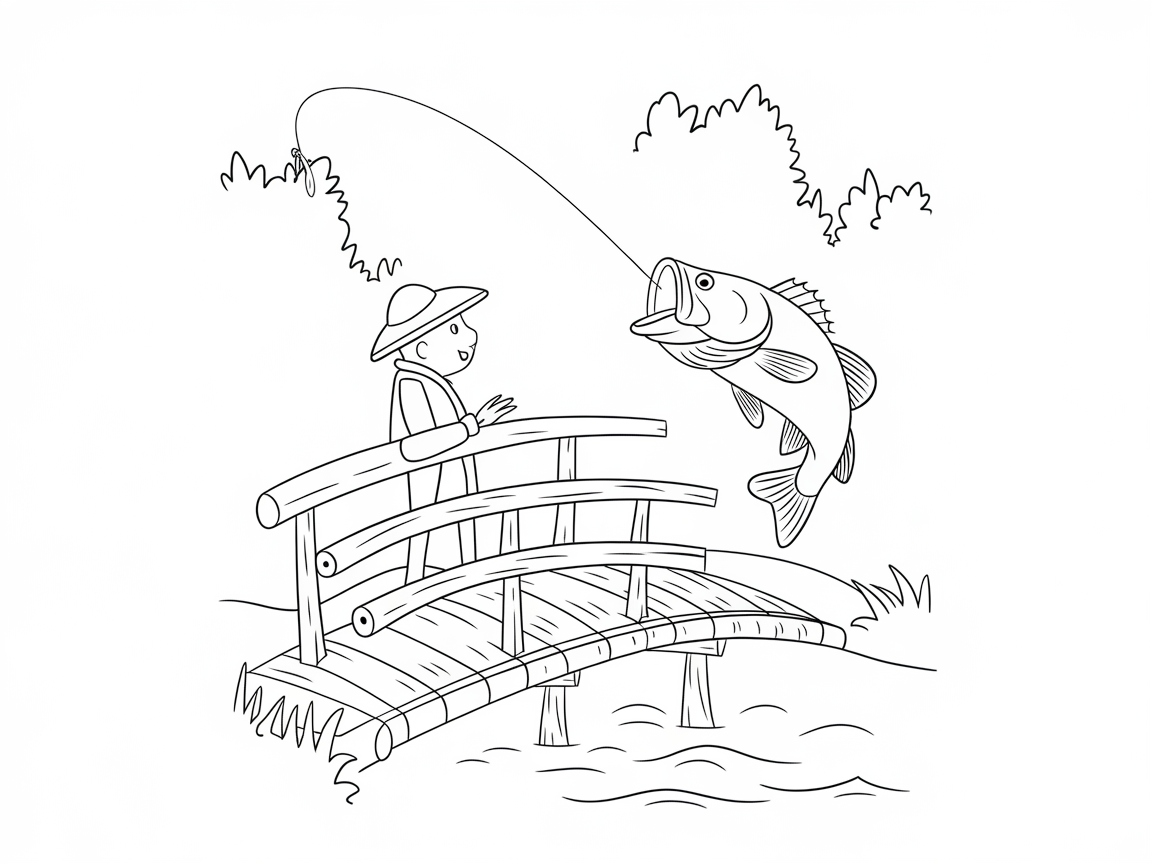 Bridge-Side Bass Adventure: Young Angler