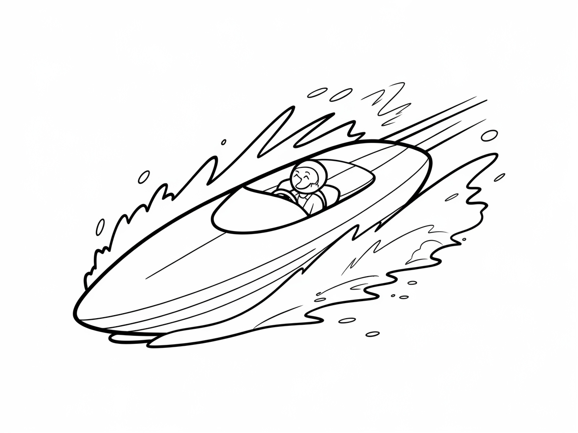 Speedboat Splash Coloring Fun