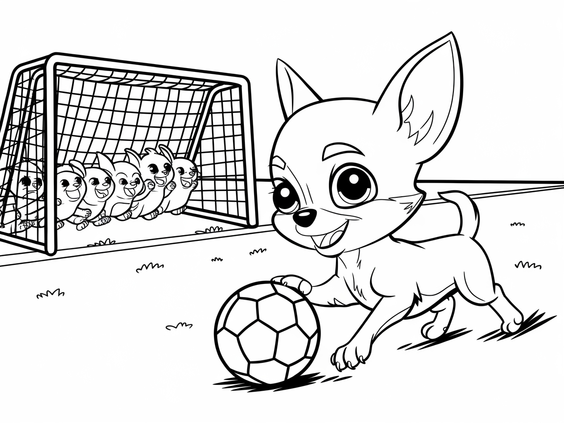 Chihuahua Soccer Star on the Field
