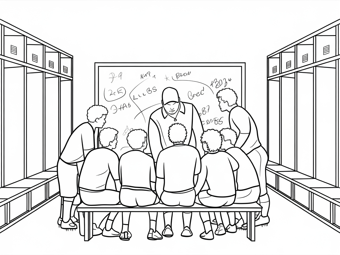 Strategize and Color This Locker Room Scene